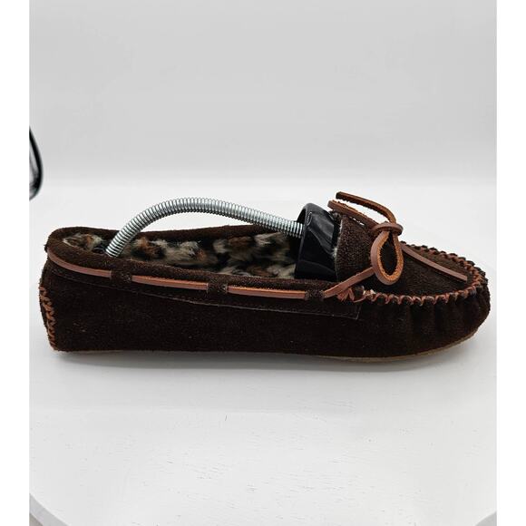 Minnetonka Moccasins Mens Size 8 Brown Suede Slip-On Normcore Western Minimalist - Picture 3 of 7
